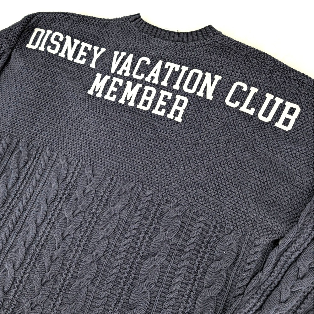 Disney Spirit Jersey Vacation Club Member Cable Knit Sweater Gray XXL